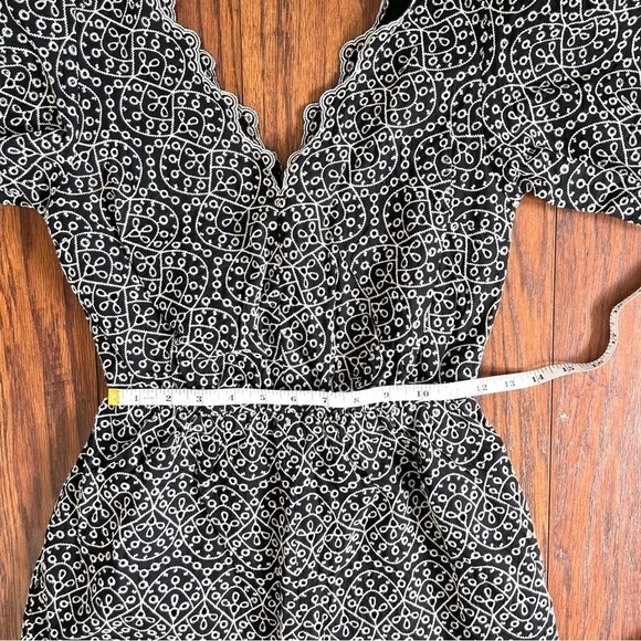 Express Boho Western Embroidered Eyelet Scallop Short Sleeve Romper Size XS - Picture 13 of 16